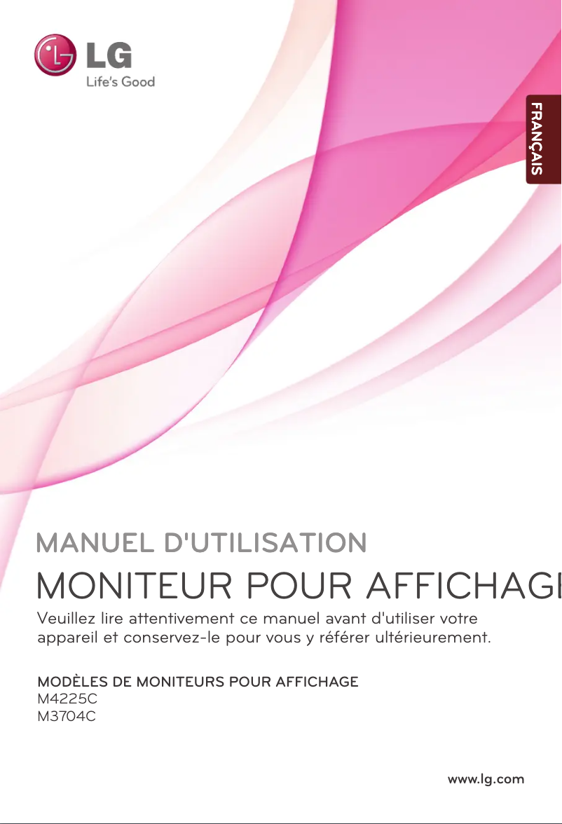 Page 1 de la notice Manuel utilisateur LG M4225CCBA