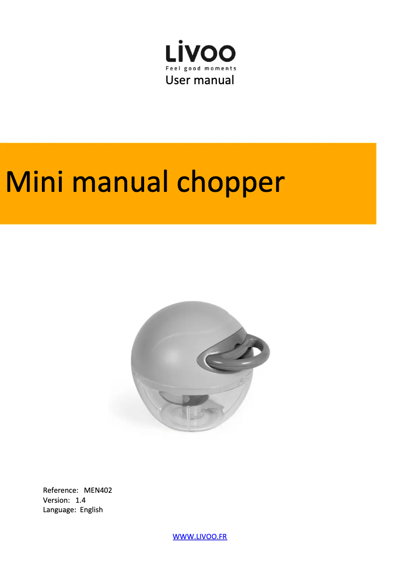 Page 1 of the manual User Manual Livoo MEN402V