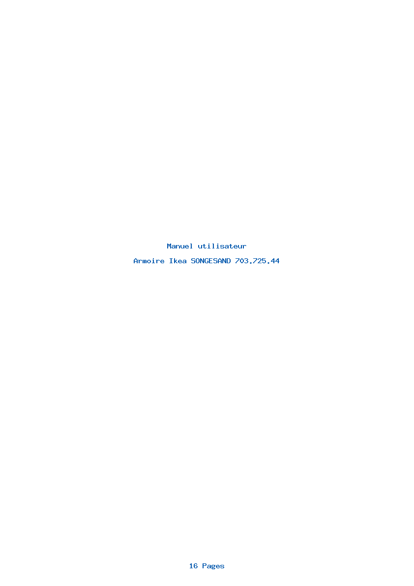 Page 1 de la notice Manuel utilisateur Ikea SONGESAND 703.725.44