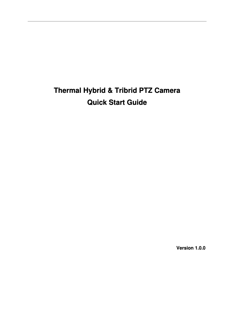 Page 1 de la notice Guide de démarrage rapide Dahua Technology TPC-PT8441C
