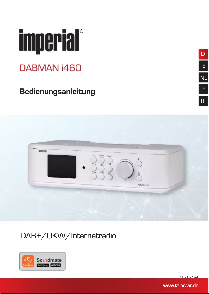 Page 1 de la notice Manuel utilisateur Imperial DABMAN i460