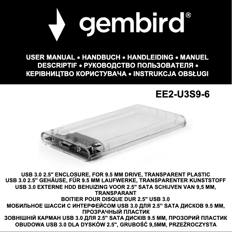 Page 1 de la notice Manuel utilisateur Gembird EE2-U3S9-6