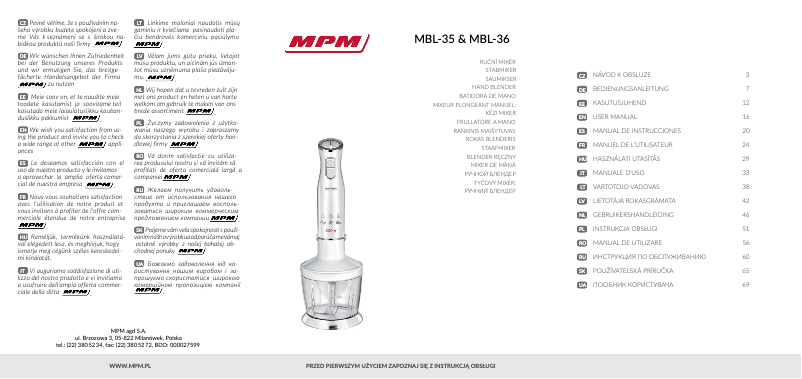 Página 1 del manual Manual de usuario MPM MBL-36