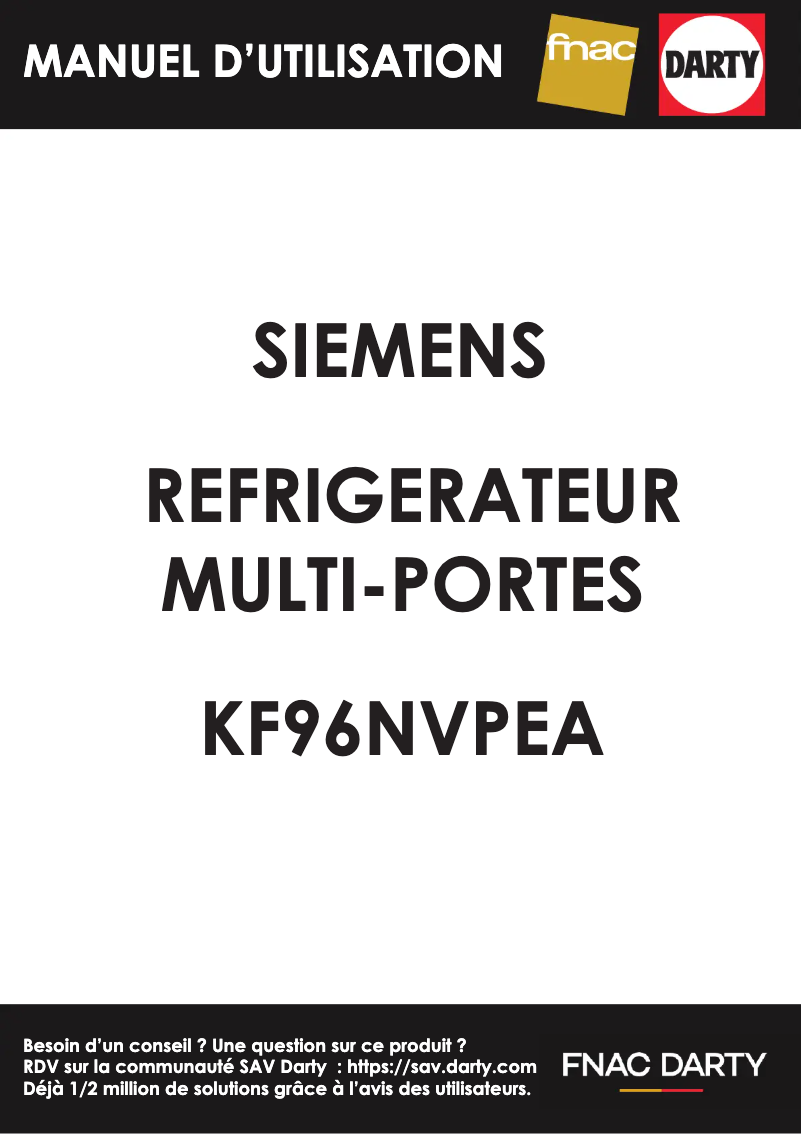 Page 1 de la notice Manuel utilisateur Siemens KF96NVPEAG