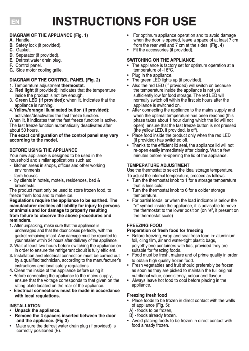 Página 1 del manual Manual de usuario Hotpoint CS1A 250 H