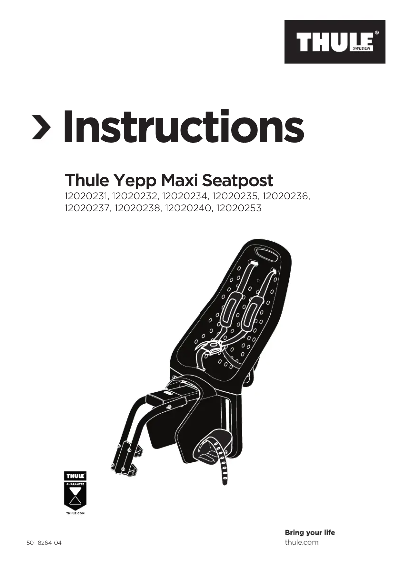 Page 1 of the manual User Manual Thule Yepp Maxi Seatpost