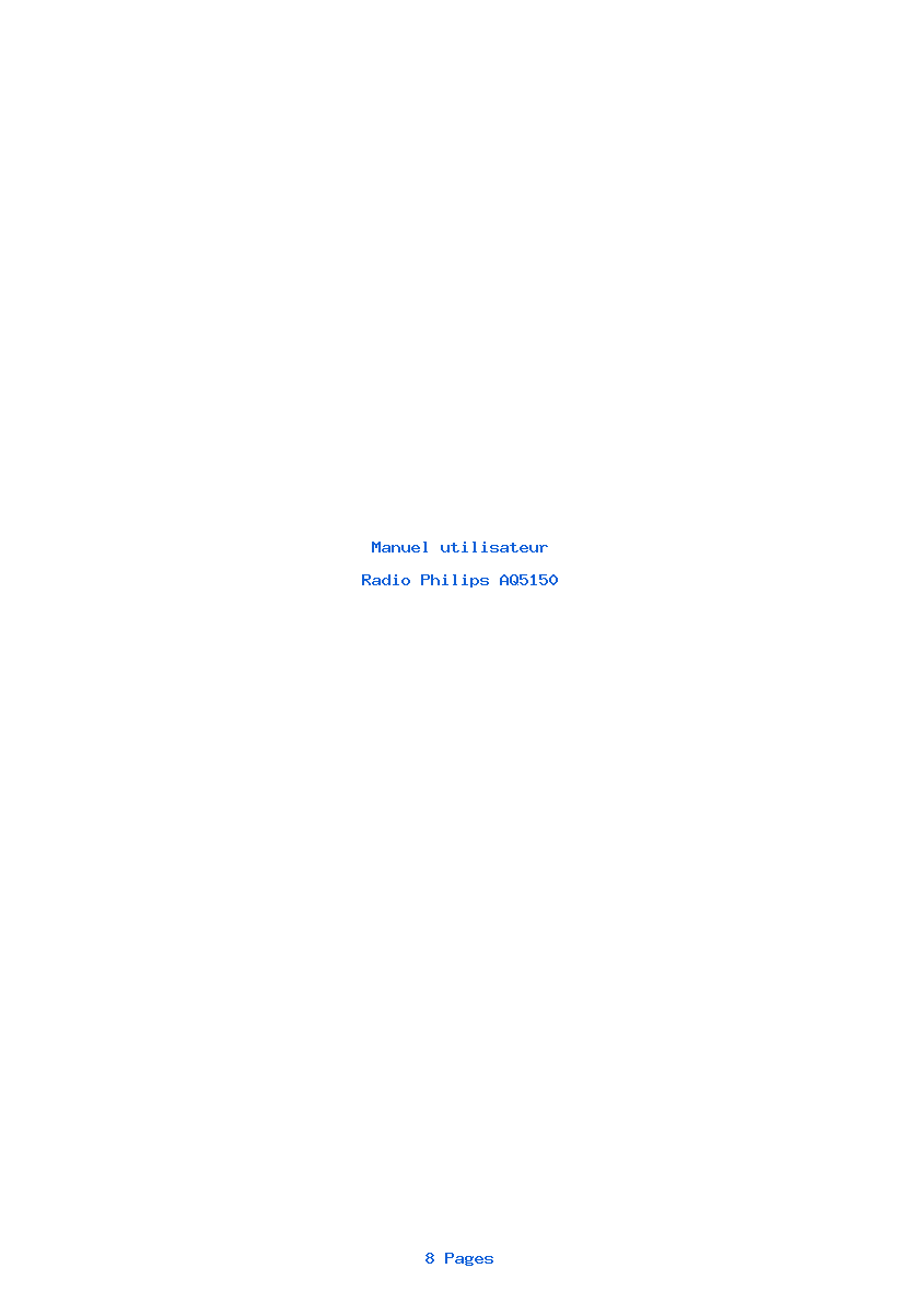 Page 1 de la notice Manuel utilisateur Philips AQ5150