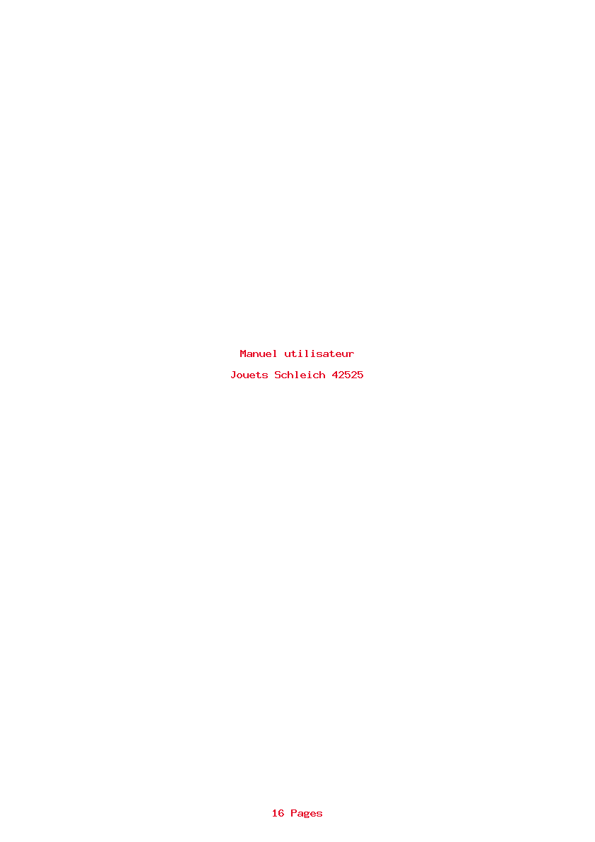 Page 1 de la notice Manuel utilisateur Schleich 42525