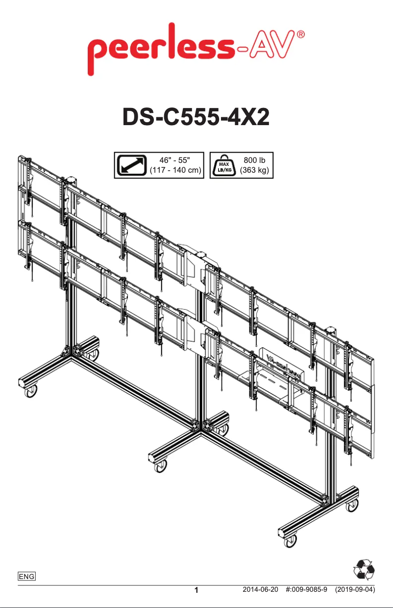 Page 1 de la notice Manuel utilisateur Peerless-AV SmartMount DS-C555-4X2