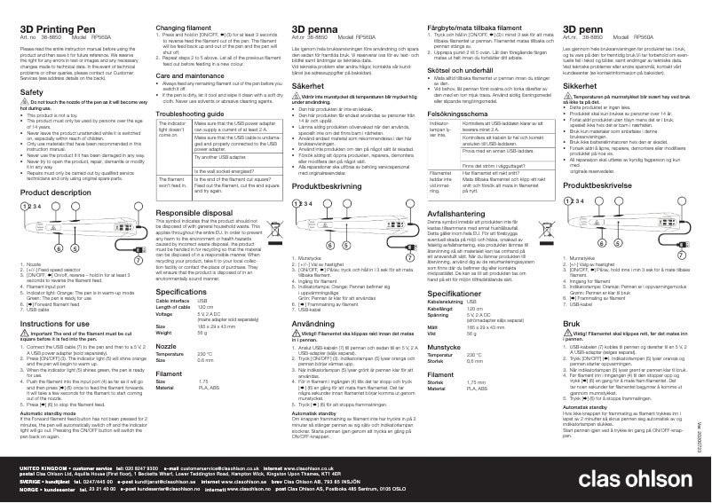 Page 1 de la notice Manuel utilisateur Exibel RP560A