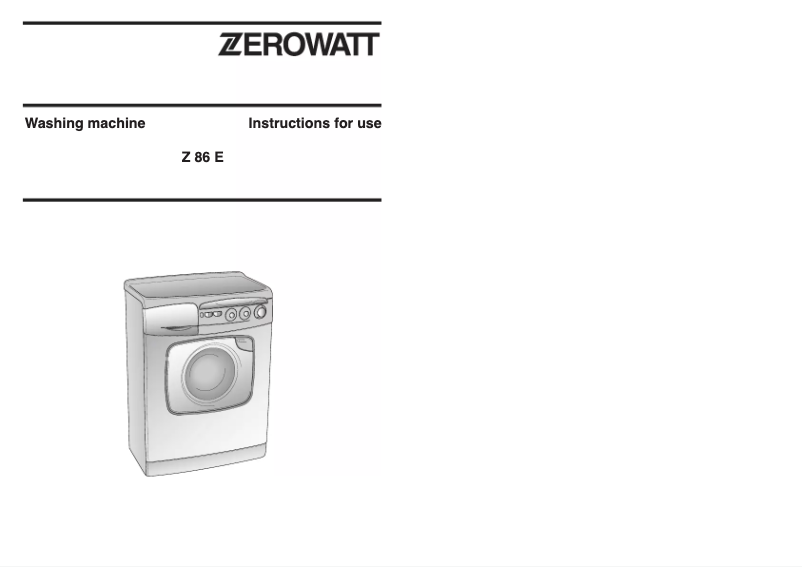 Page 1 de la notice Manuel utilisateur Zerowatt LB Z 86 E