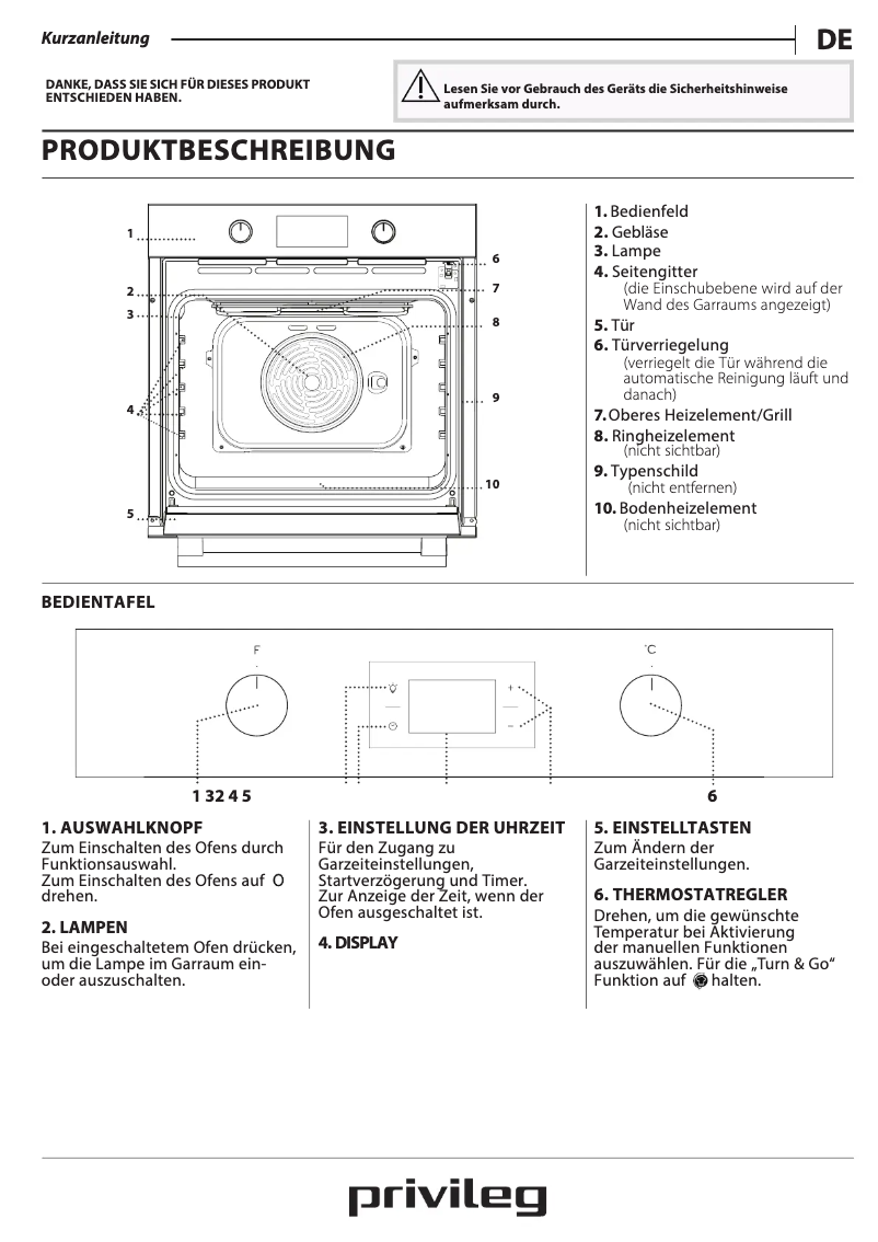Page 1 of the manual Use and Maintenance Manual Privileg PBWK3 OP8V IN