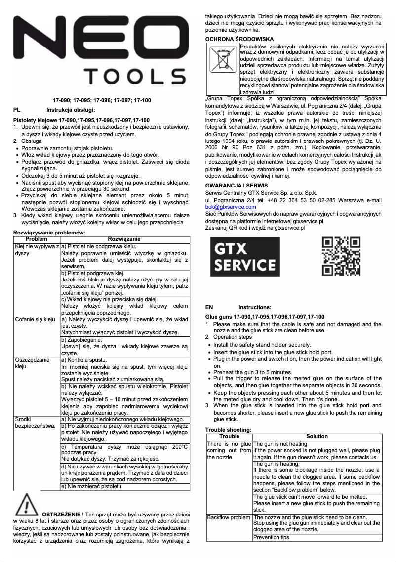 Page 1 of the manual User Manual Neo 17-095