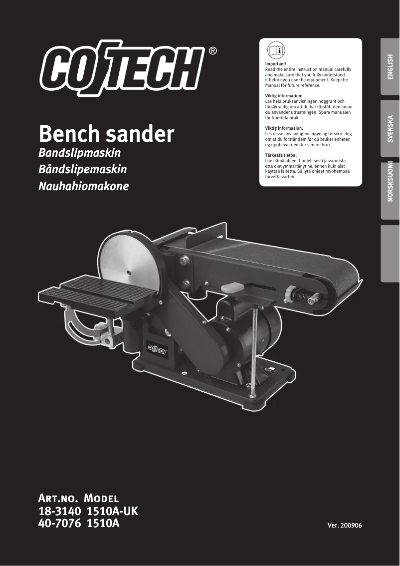 Page 1 de la notice Manuel utilisateur Cotech 1510A