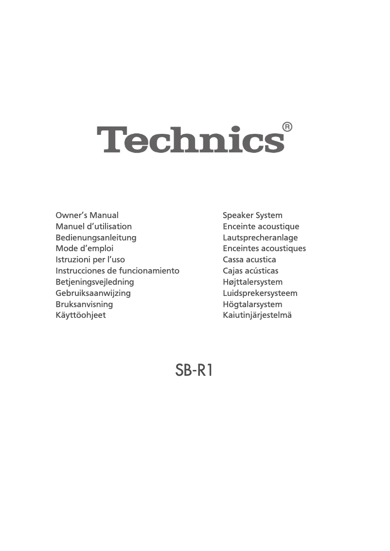 Página 1 del manual Manual de usuario Panasonic SB-R1E