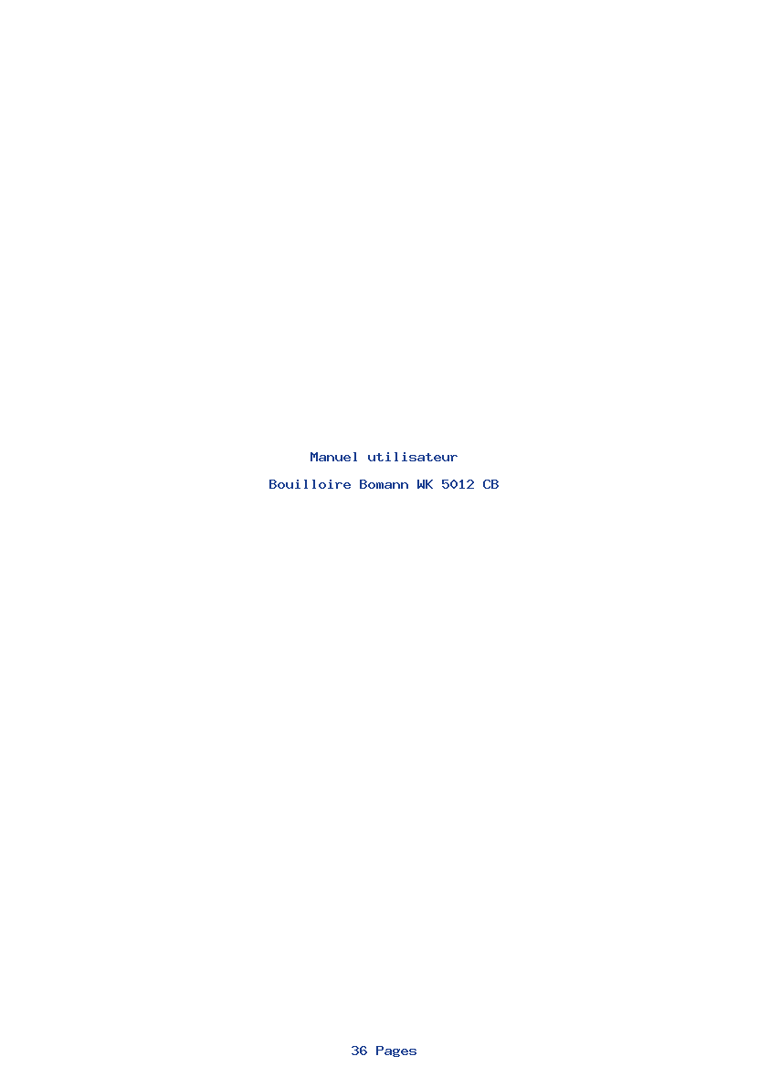 Page 1 de la notice Manuel utilisateur Bomann WK 5012 CB