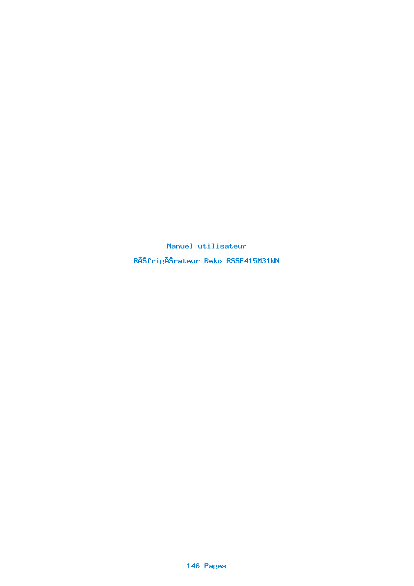 Page 1 de la notice Manuel utilisateur Beko RSSE415M31WN