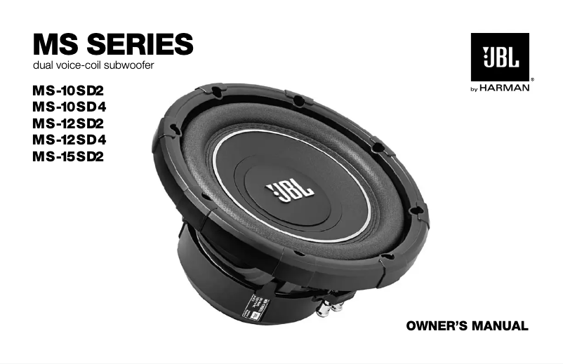 Page 1 de la notice Manuel utilisateur JBL MS-10SD4