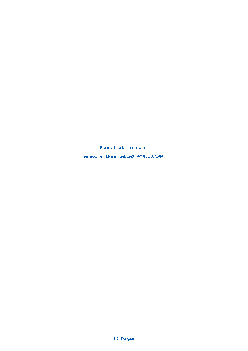 Page 1 de la notice Manuel utilisateur Ikea KALLAX 404.967.44