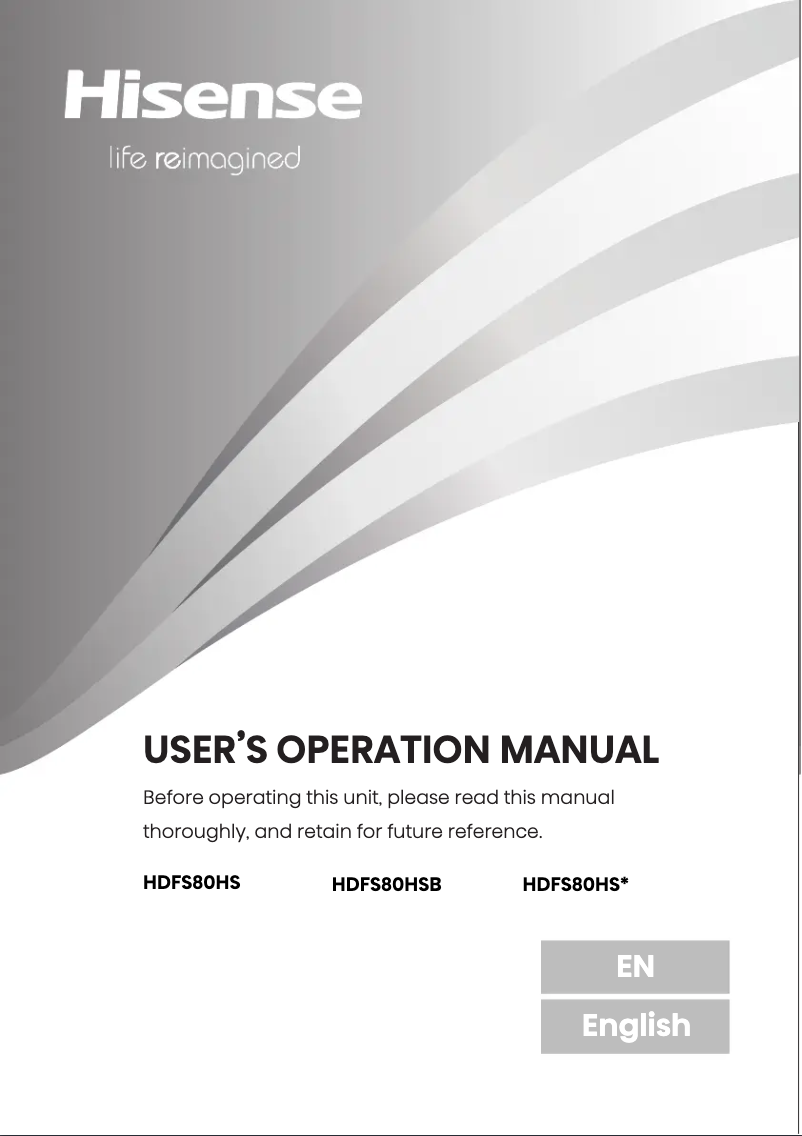 Page 1 of the manual User Manual Hisense HDFS80HS