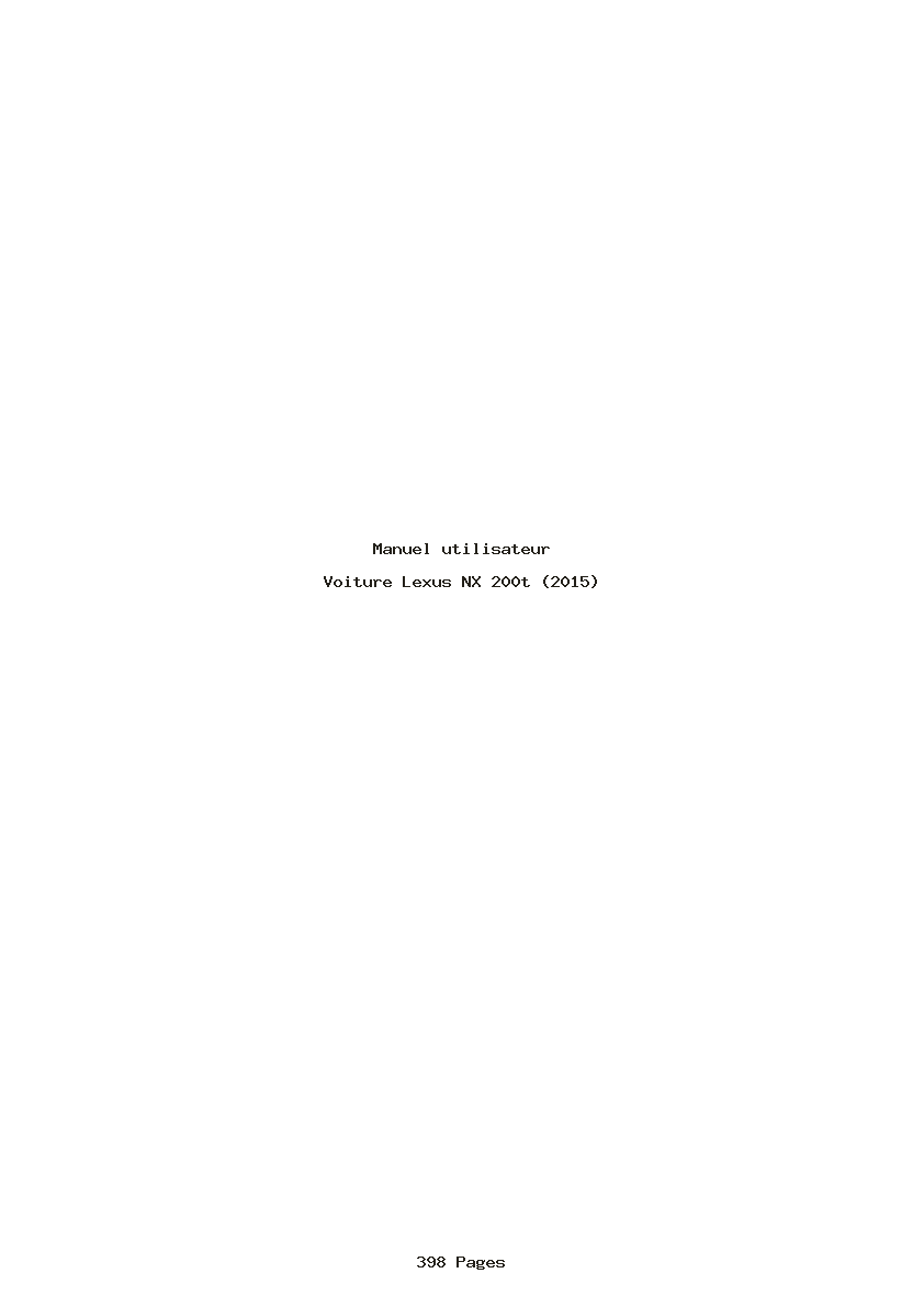 Page 1 de la notice Manuel utilisateur Lexus NX 200t (2015)