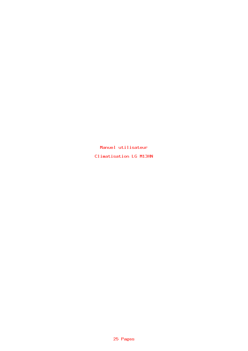 Page 1 de la notice Manuel utilisateur LG M13HN