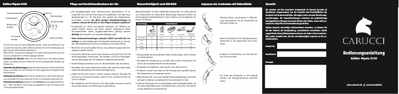 Page 1 de la notice Manuel utilisateur Carucci Miyota 9100