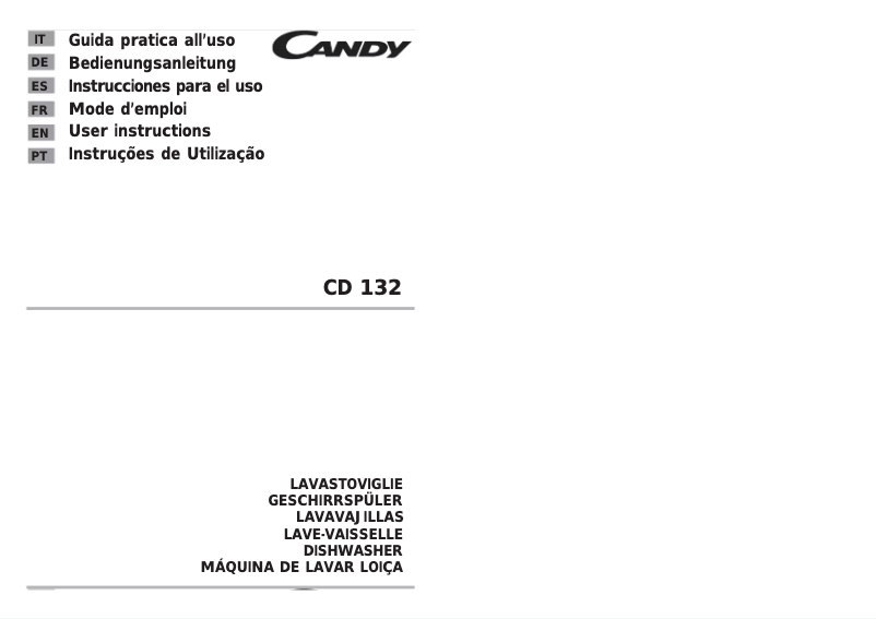 Page 1 of the manual User Manual Candy CD 132/1 L-S