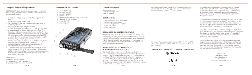 Page 1 de la notice Manuel utilisateur Denver PSO-20009