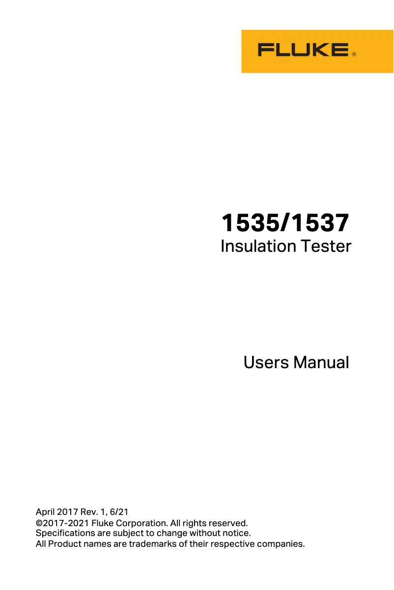 Página 1 del manual Manual de usuario Fluke 1535