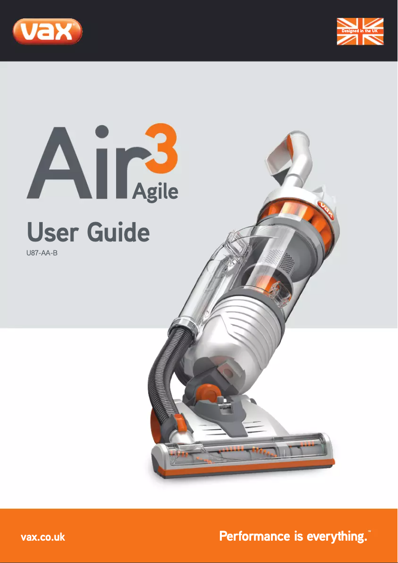 Página 1 del manual Manual de usuario Vax Air 3 Agile U87-AA