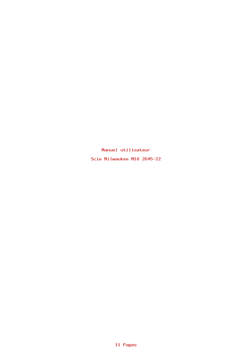 Page 1 de la notice Manuel utilisateur Milwaukee M18 2645-22