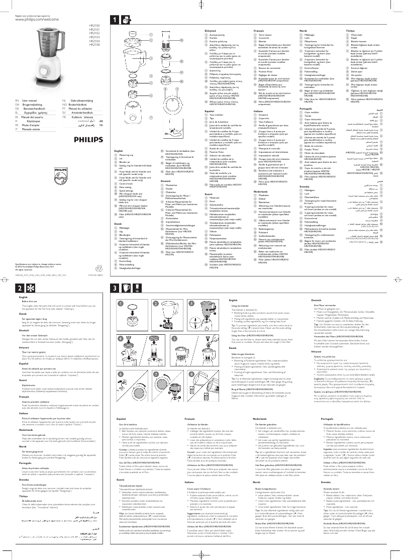 Page 1 de la notice Manuel utilisateur Philips Daily Collection HR2104