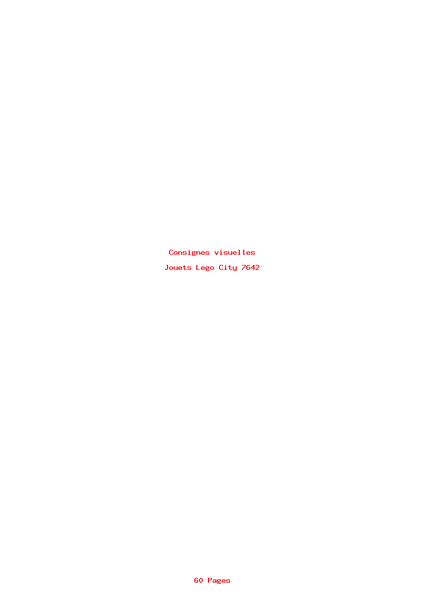 Page 1 de la notice Consignes visuelles Lego City 7642
