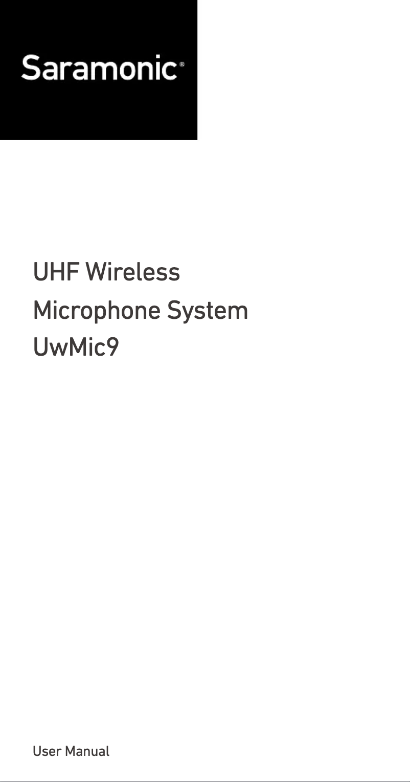 Page 1 de la notice Manuel utilisateur Saramonic RX-XLR9