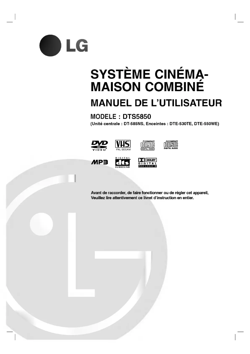 Page 1 of the manual User Manual LG DT-585NS
