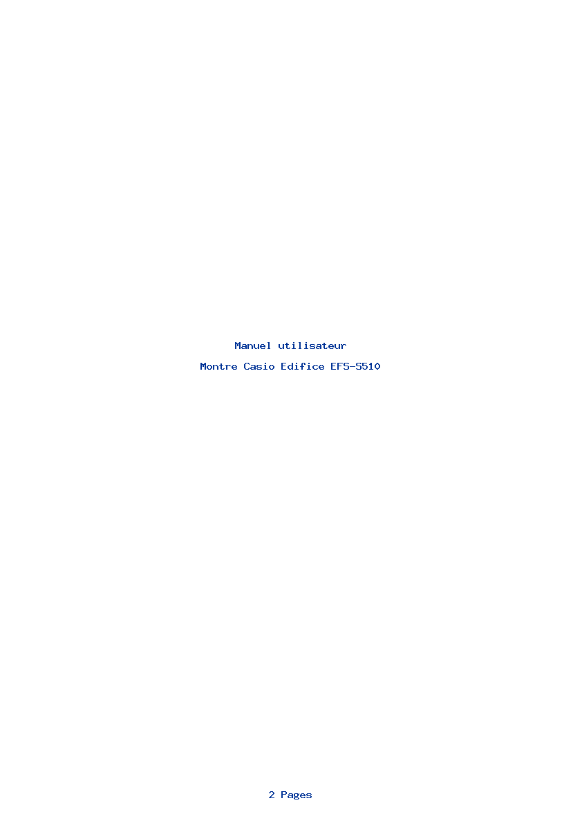 Page 1 de la notice Manuel utilisateur Casio Edifice EFS-S510