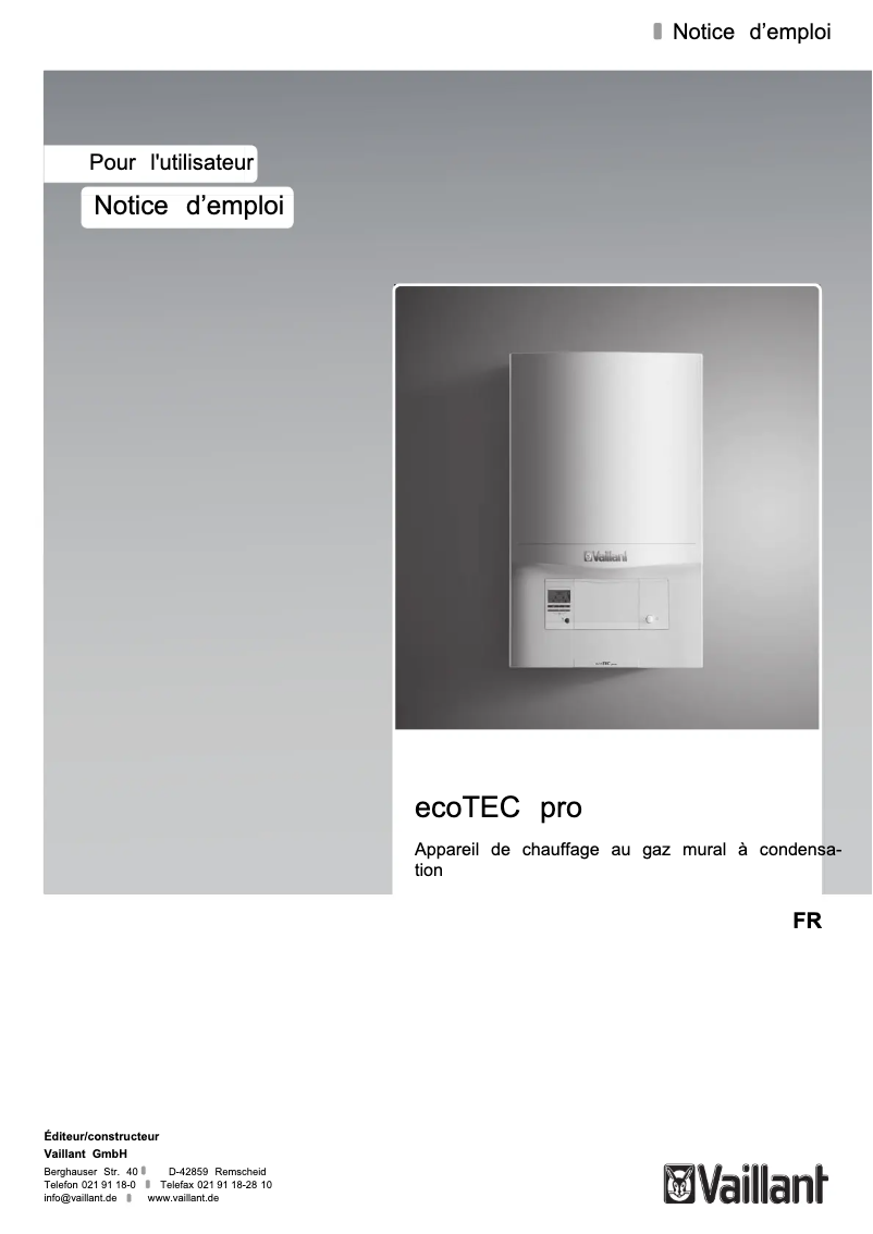 Página 1 del manual Manual de usuario Vaillant EcoTec classic VHR CW 4/5-3