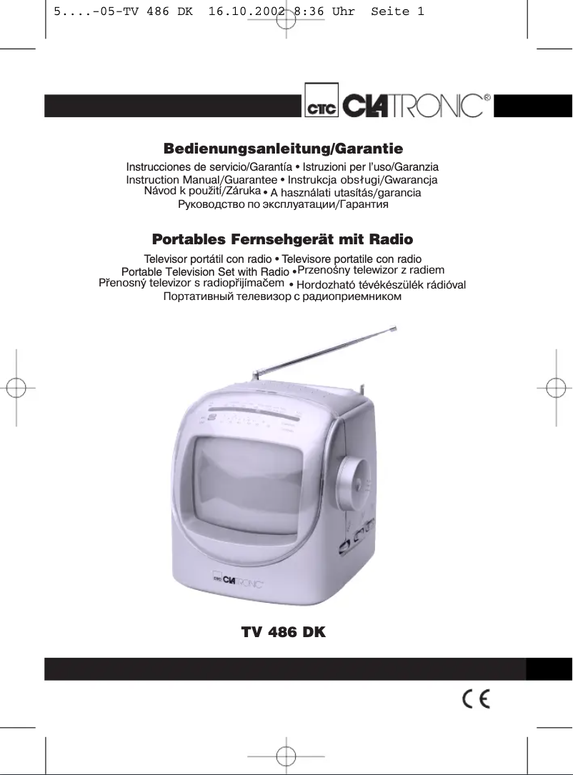 Page 1 of the manual User Manual Clatronic TV 486