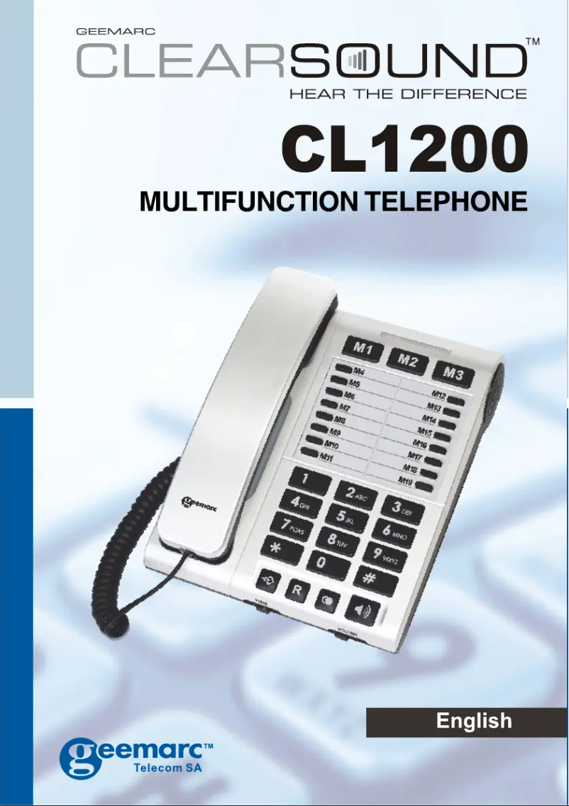 Page 1 de la notice Manuel utilisateur Geemarc CL1200