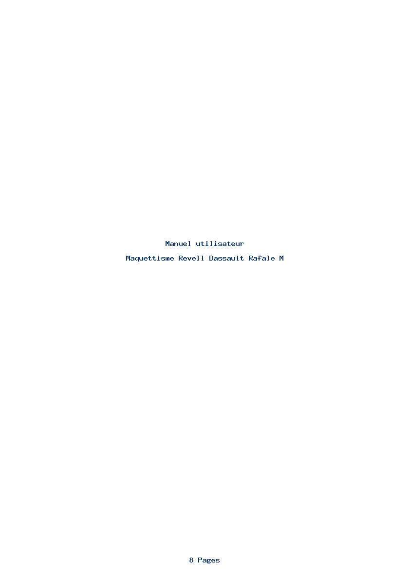 Page 1 de la notice Manuel utilisateur Revell Dassault Rafale M