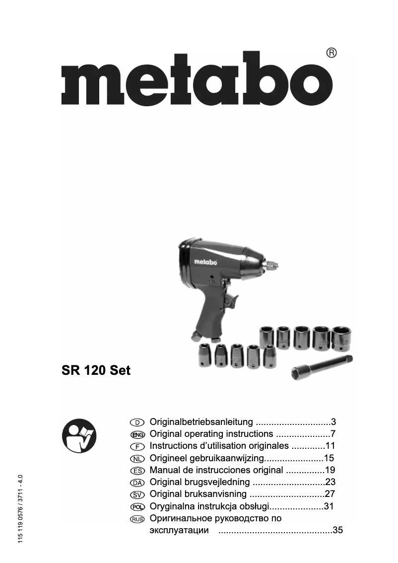 Page 1 de la notice Manuel utilisateur Metabo SR 120 Set
