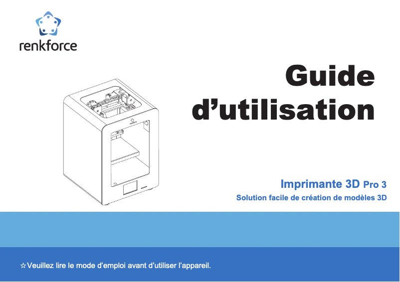 Page 1 de la notice Manuel utilisateur Renkforce Pro 3