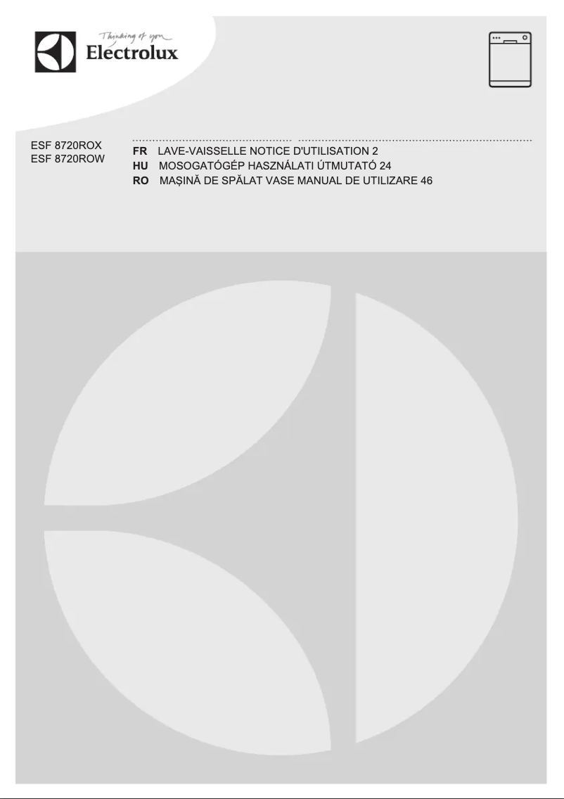 Page 1 de la notice Manuel utilisateur Electrolux ESF8720ROX