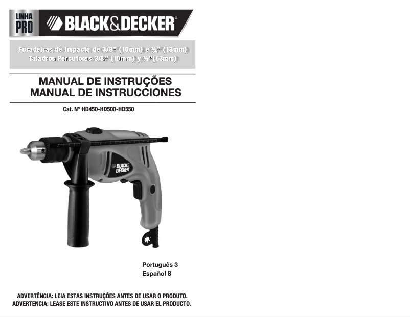 Page n°1 - Manuel utilisateur Black & Decker HD500