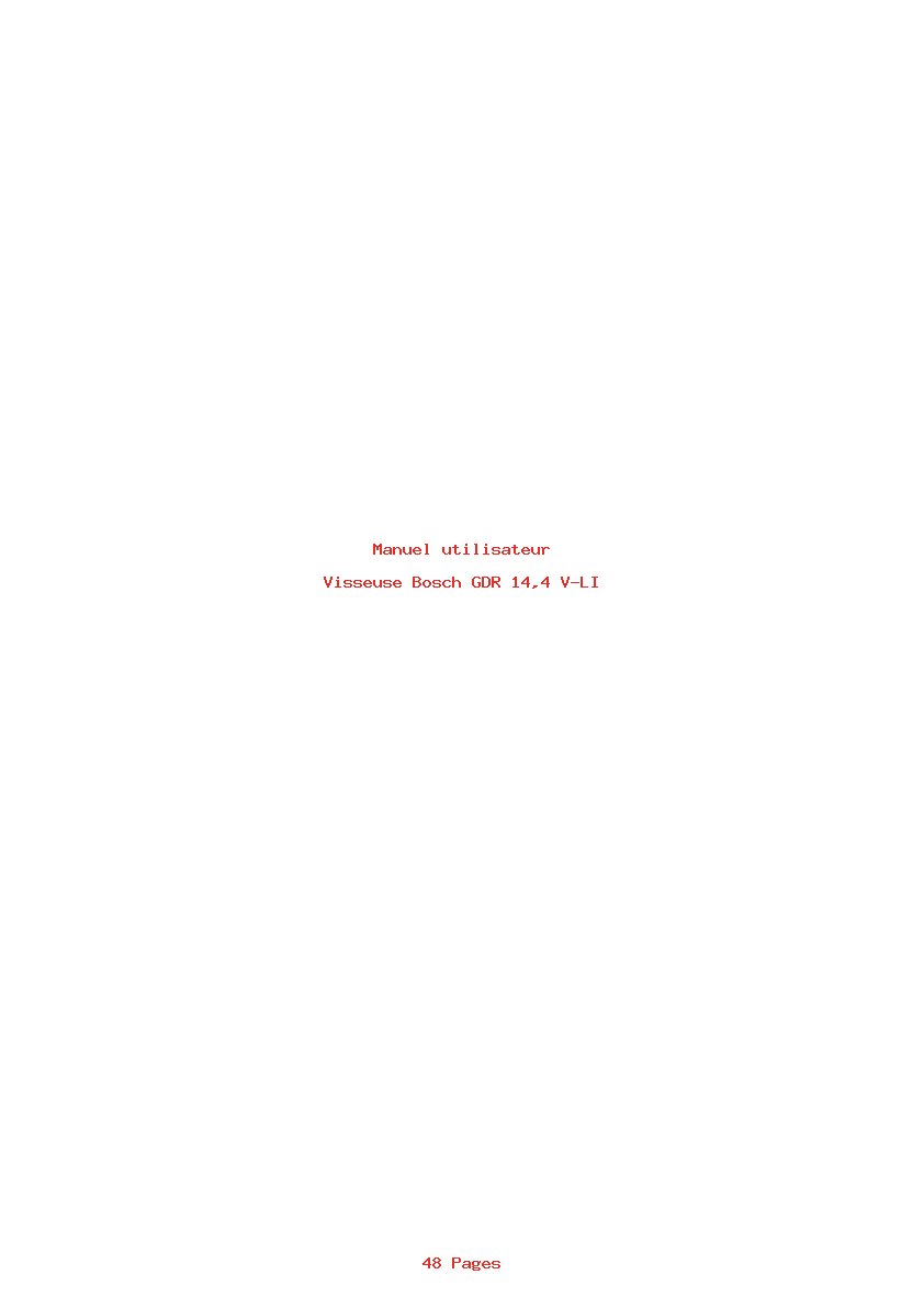 Page 1 de la notice Manuel utilisateur Bosch GDR 14,4 V-LI