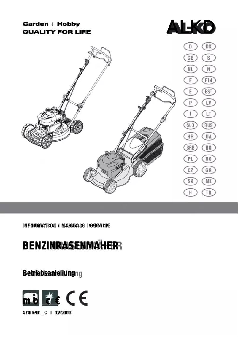 Page 1 de la notice Manuel utilisateur AL-KO Silver 460 BR-A Bio
