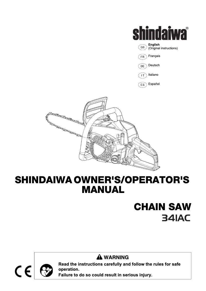 Page 1 de la notice Manuel utilisateur Shindaiwa 341AC