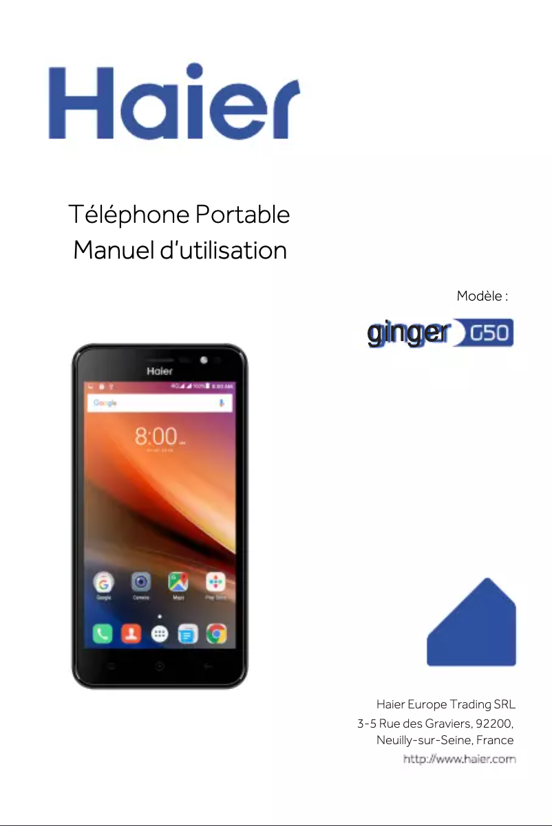 Page 1 de la notice Manuel utilisateur Haier Ginger G50