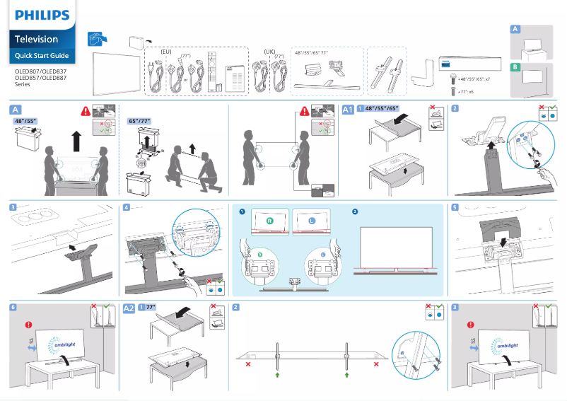 Image de la première page du manuel de l'appareil 65OLED887